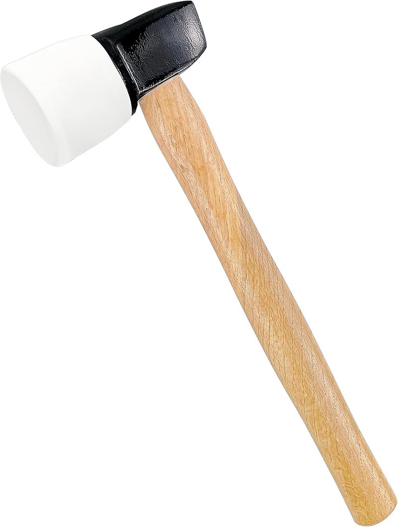 ct White Rubber Flooring Mallet with Replaceable Head,Non-Marring Head, Wood Handle, 1 Replacement head - Image 1